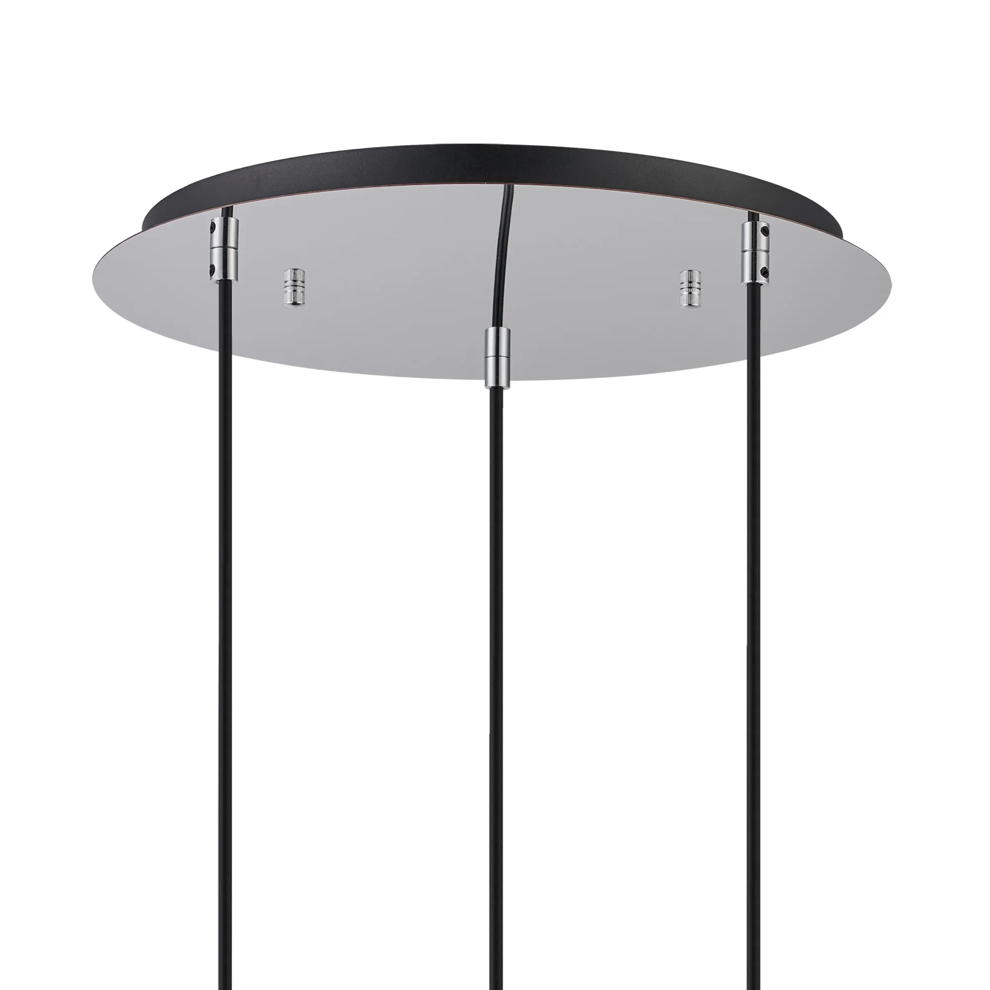 Lori 40cm Round Pendant, 3 Light Adjustable E27, Polished Chrome/Chrome Open Mouth Round Globe Shades DK1271  Deco Lori Polished Chrome